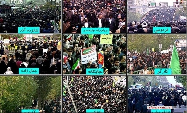 مسيرات حاشدة في طهران تنديدا بأعمال الشغب