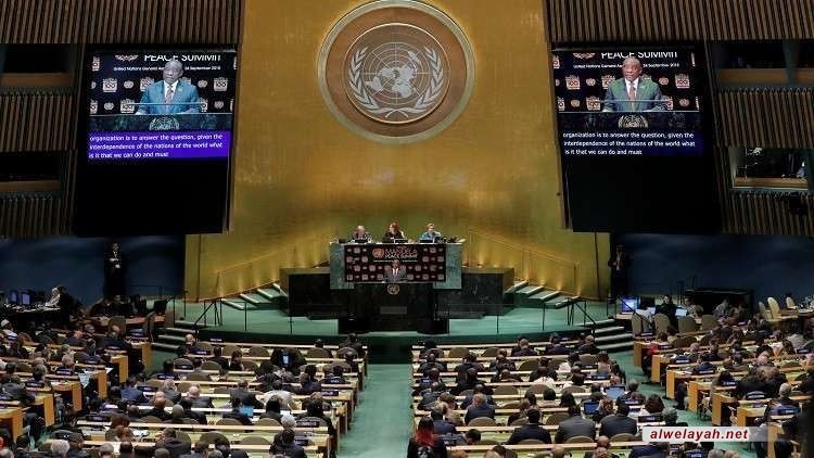 في خطابه بالأمم المتحدة؛ آبي يشيد بفتوى قائد الثورة الإسلامية عن حرمة أسلحة الدمار الشامل